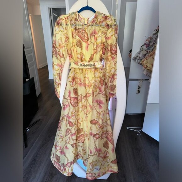 Zimmermann Floral midi Dress AU 1 MEDIUM